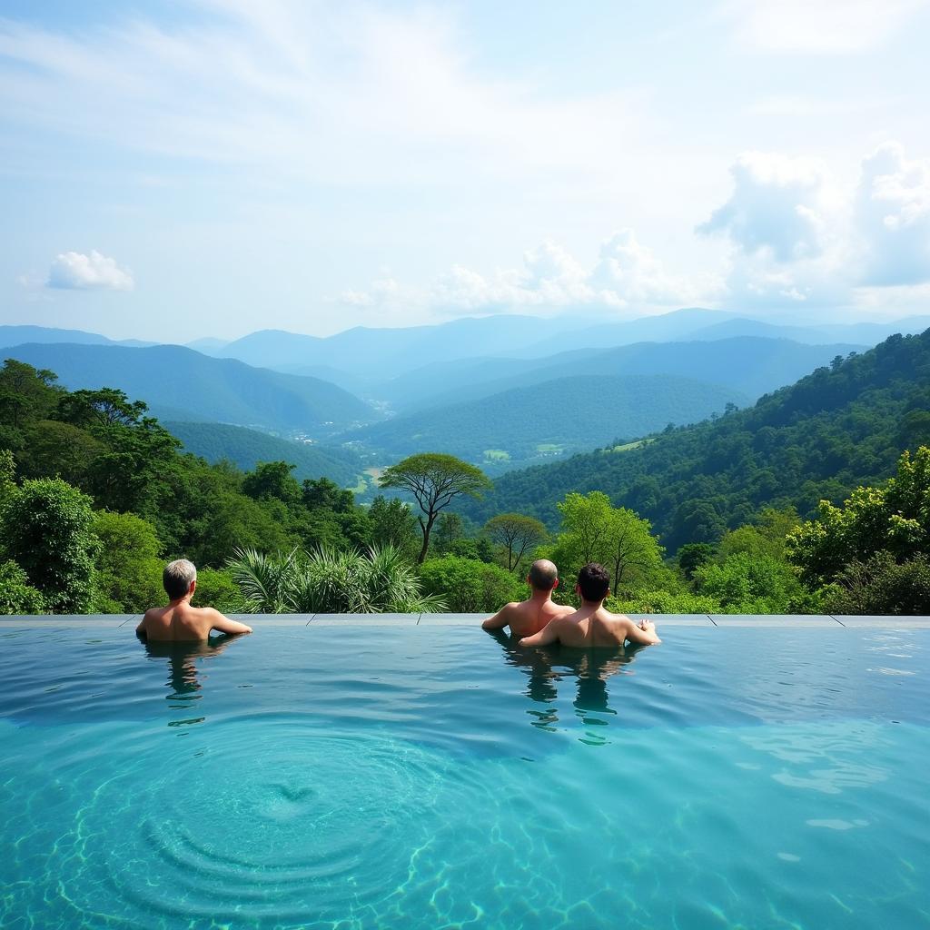 Infinity Pool Overlooking Lush Mountains at a Coorg Resort