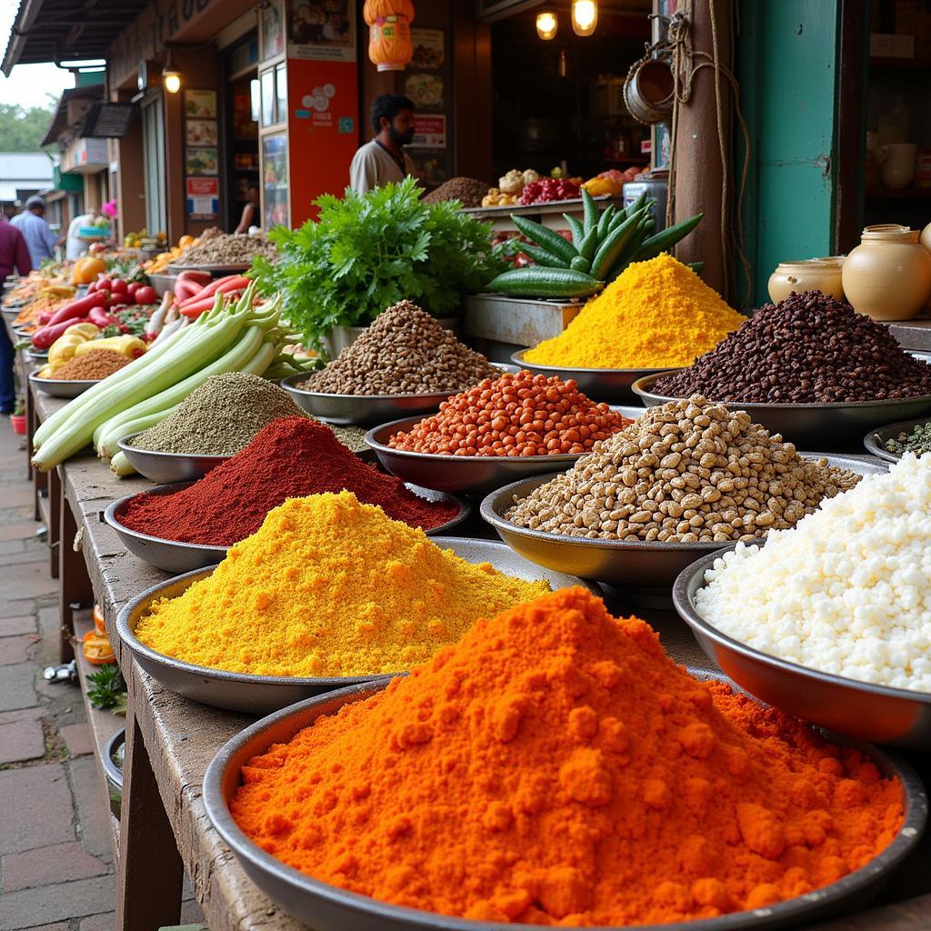 Fresh Spices and Ingredients in a Coorg Market