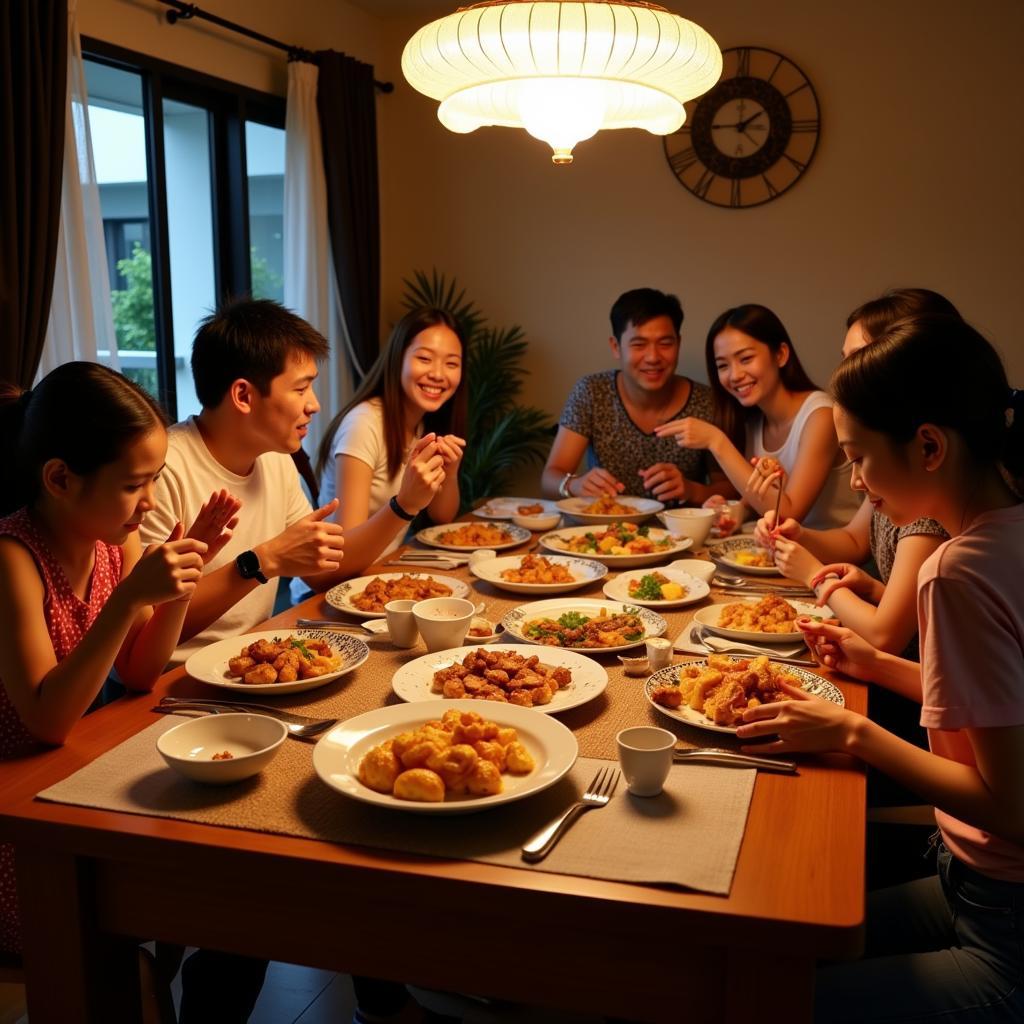 Family Dinner at a Cyberjaya Chinese Homestay