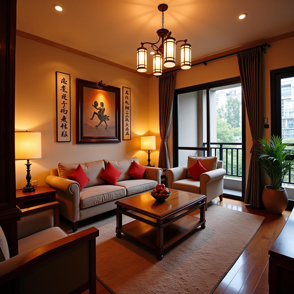 Traditional Chinese Decor in a Cyberjaya Homestay Living Room