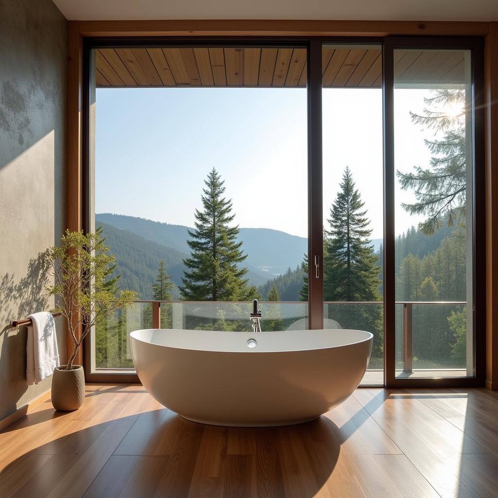 Da Lat homestay with a bathtub overlooking the mountains