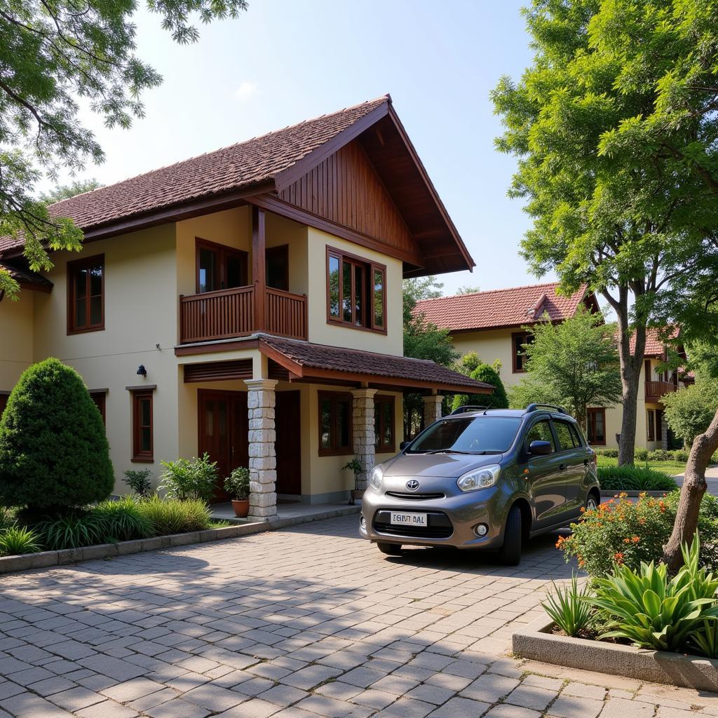 Da Lat homestay with dedicated car parking space, ensuring a hassle-free stay for travelers.