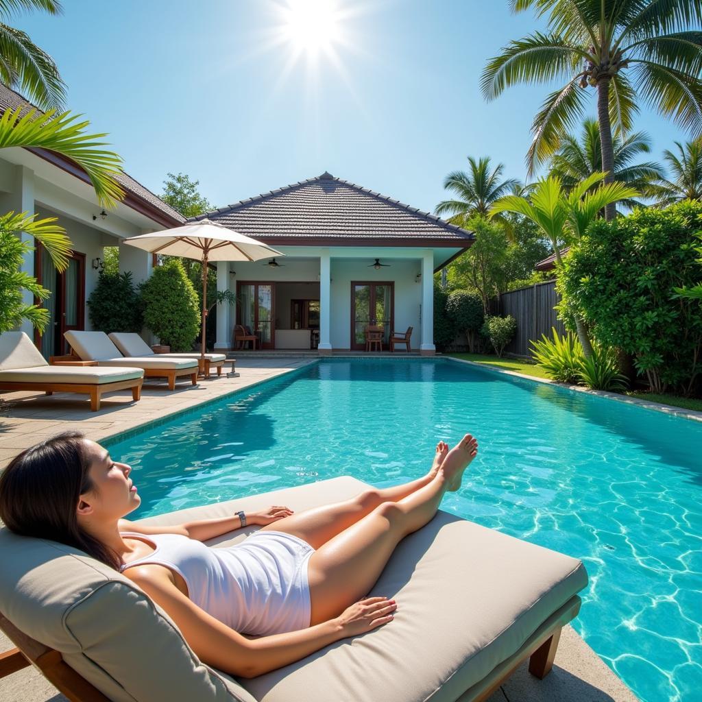 Relaxing by the Pool at a Desaru Homestay