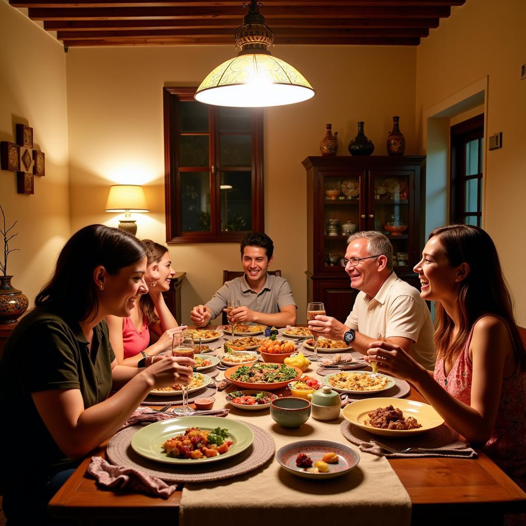 Family Dinner in an ef victoria homestay