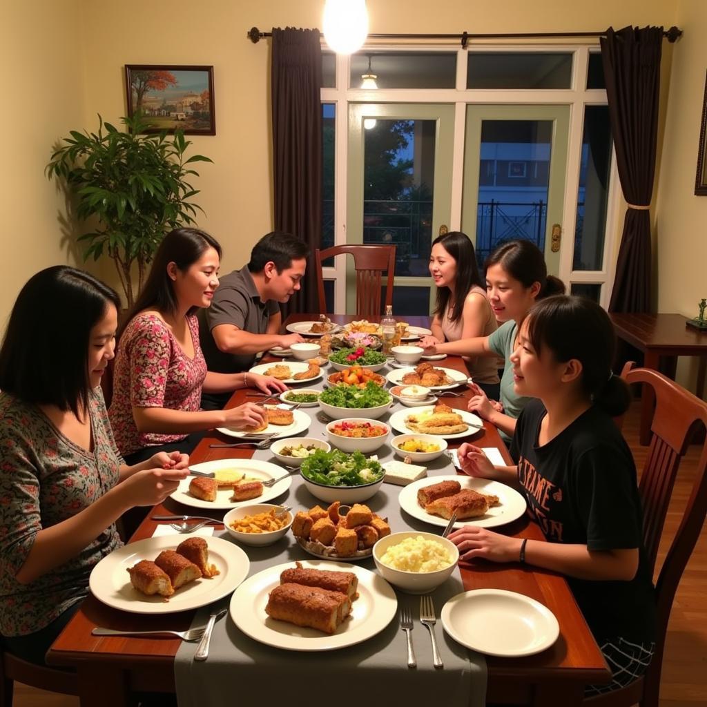 Erika Homestay Family Dinner