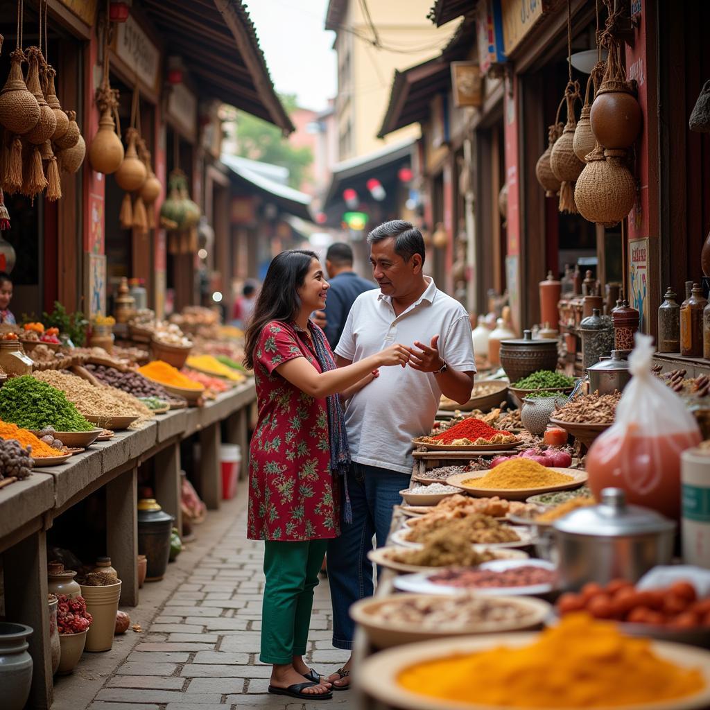 Exploring the vibrant local markets of Agra with a homestay host