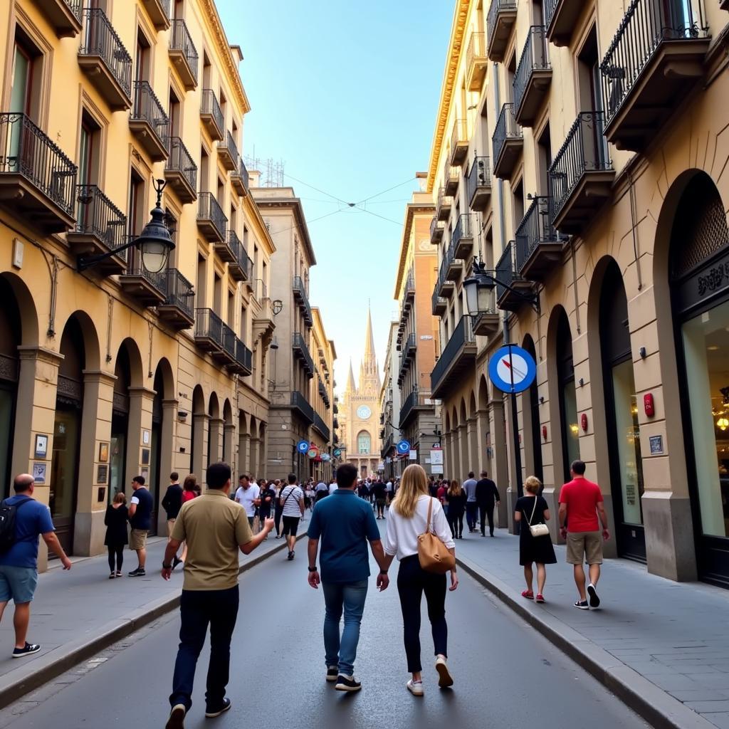 Exploring Barcelona with a green channel homestay host