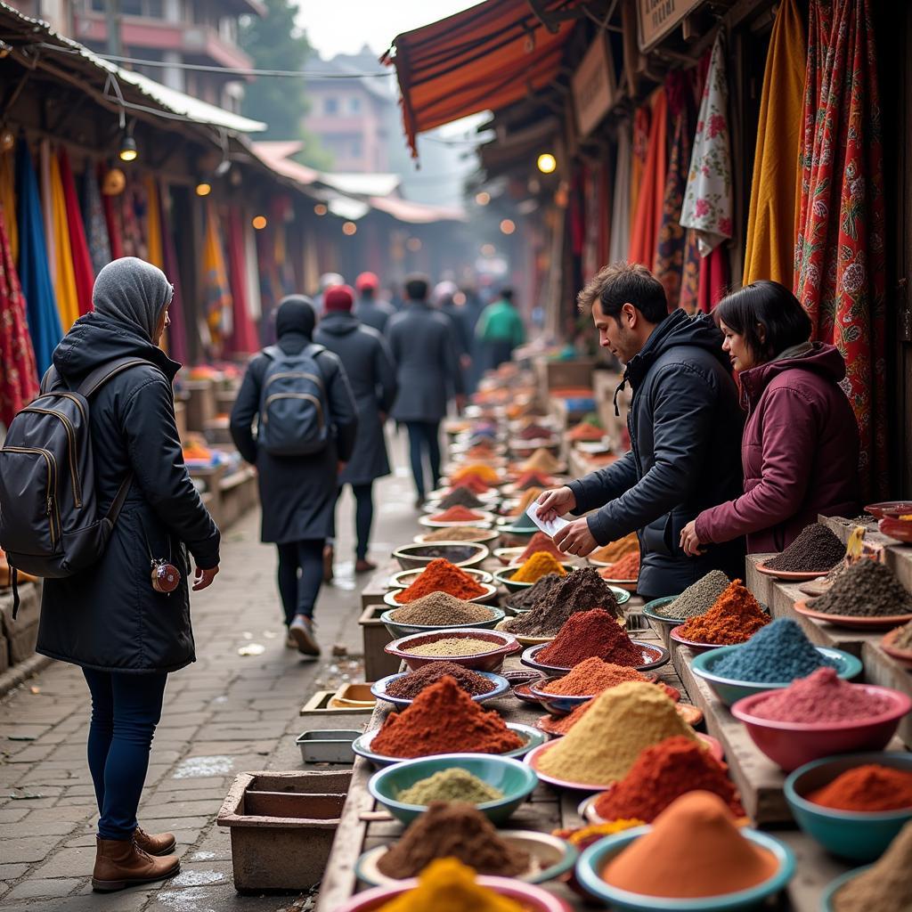 Exploring a Local Kashmiri Market near a Homestay