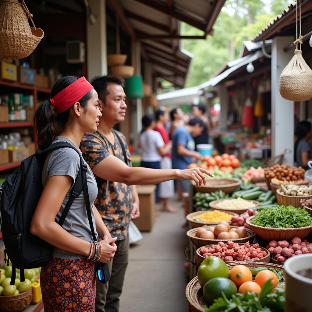 Exploring a Local Market with a Homestay Host