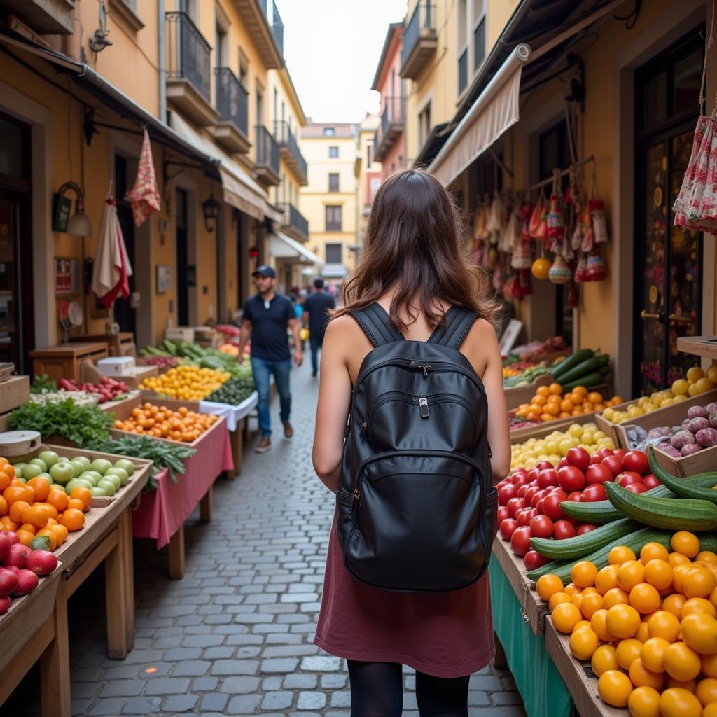 Exploring a Bustling Spanish Market