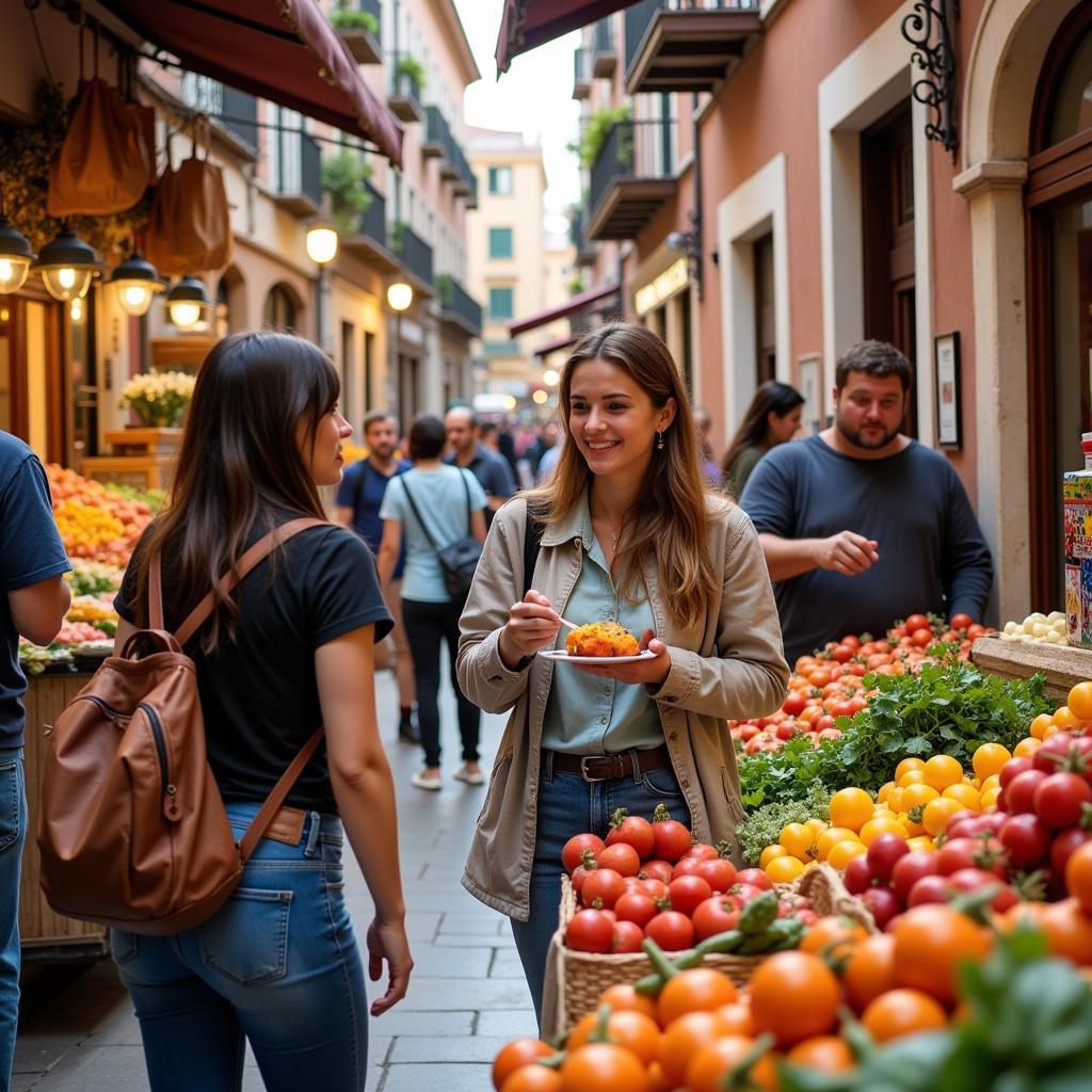 Exploring Local Spanish Market with Host Family