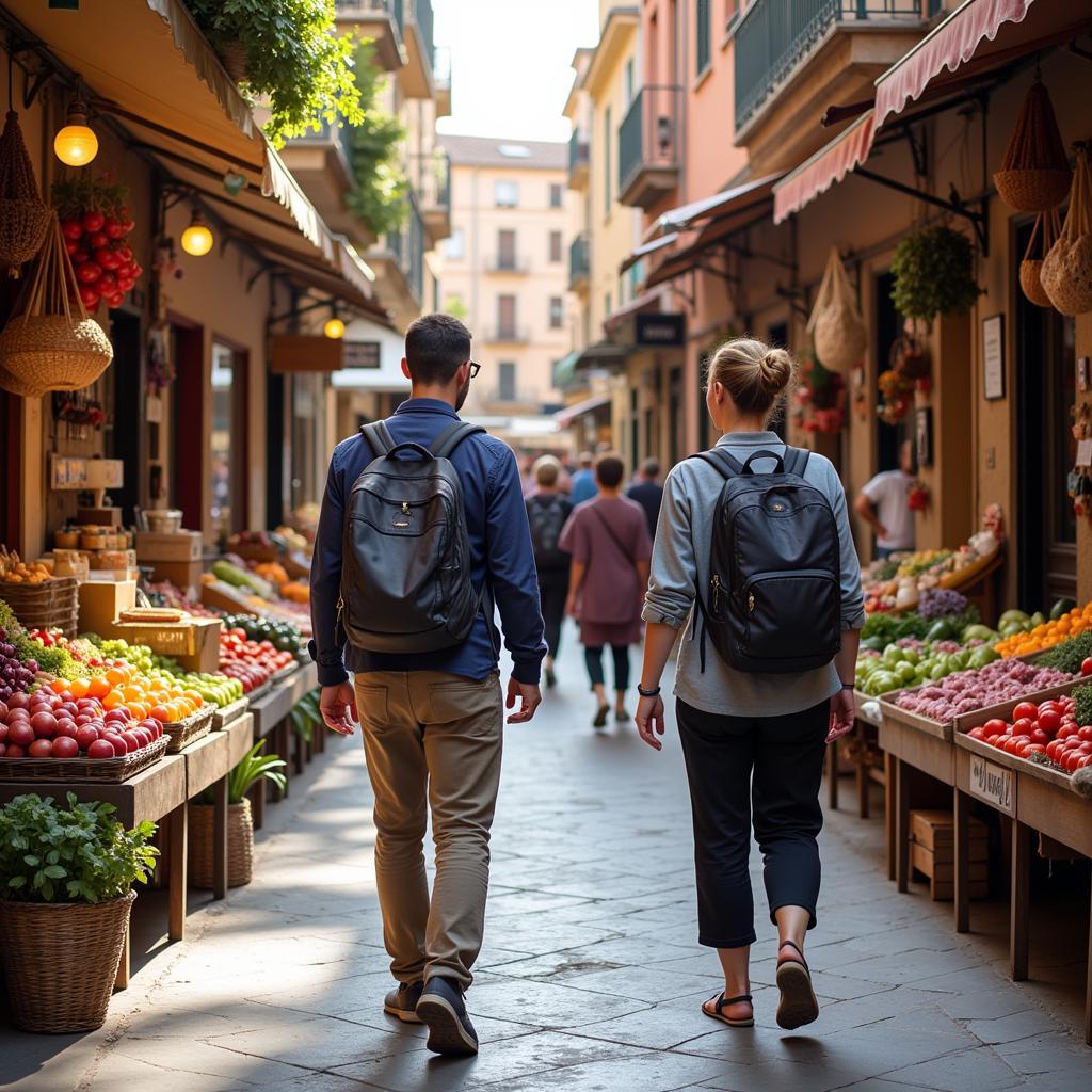 Exploring a Bustling Spanish Market with a Chizu Homestay Host