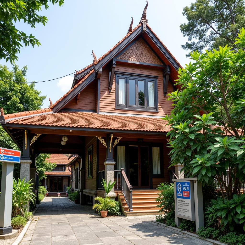 Exterior view of a Fahsai antique homestay near the BRT station