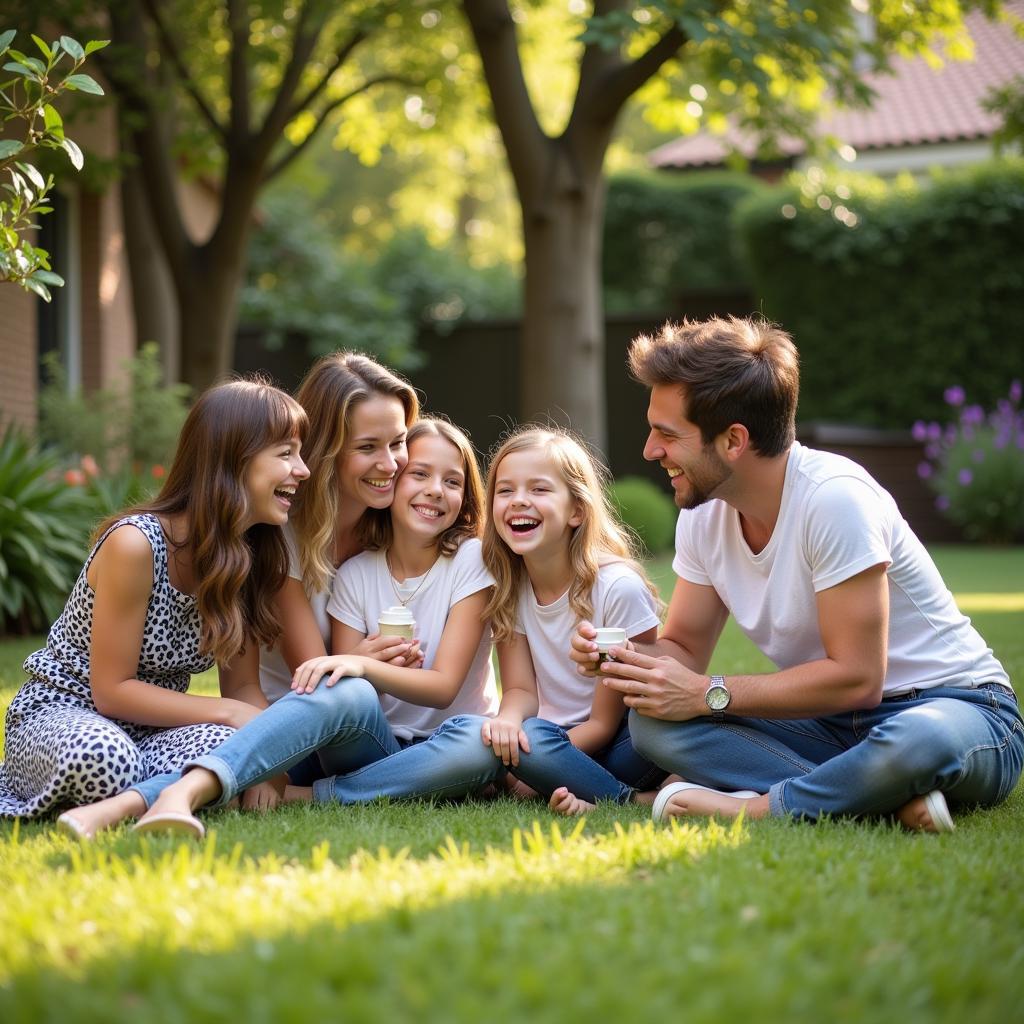 Family Enjoying their Stay in a Catholic Homestay in Spain