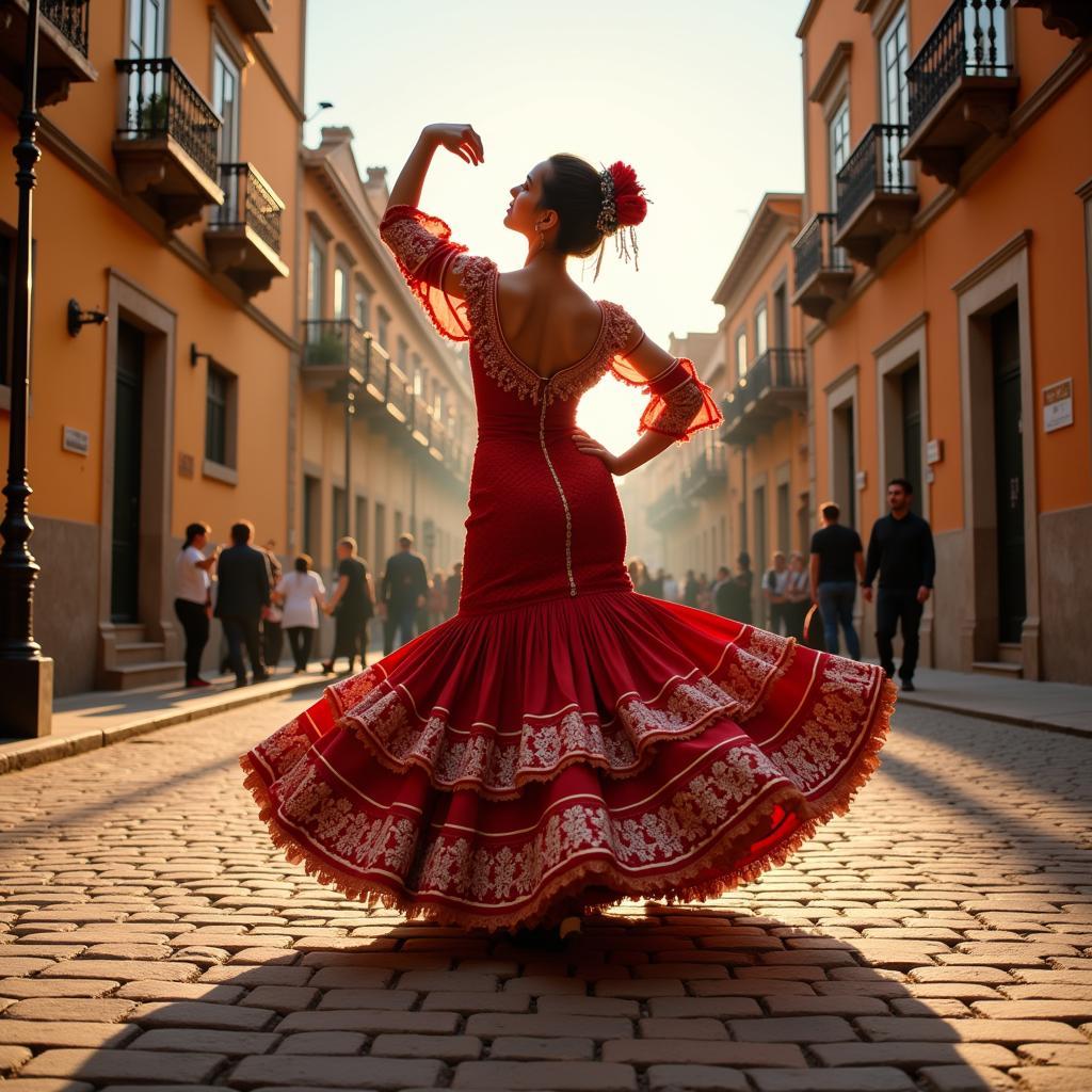 Flamenco dancer performing in Andalusia