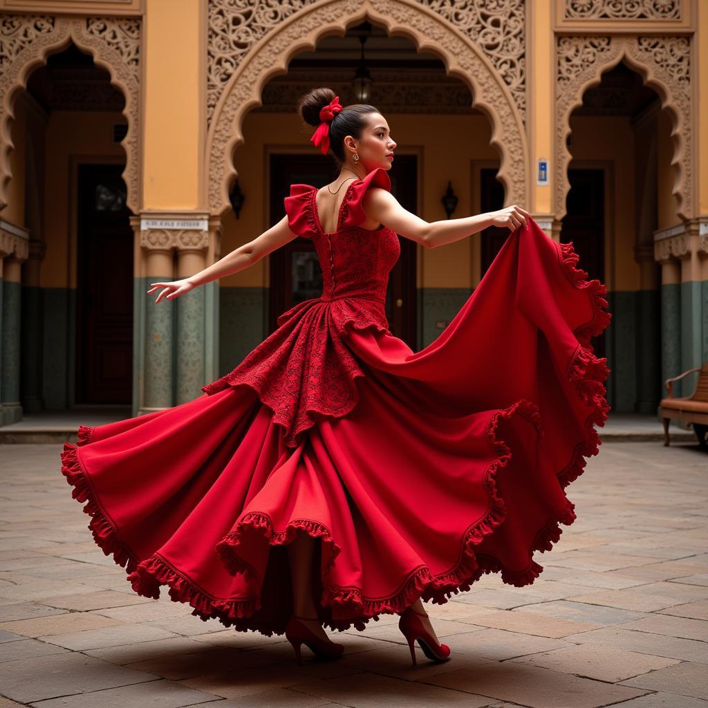 Flamenco Dancer Performing in Seville During a Bay Thoi Homestay Experience