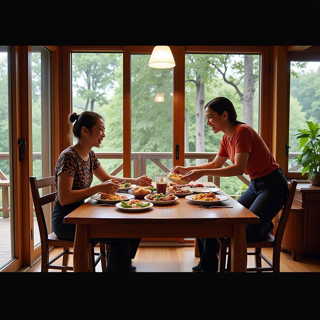 Forest View Homestay Mudigere Dining Area