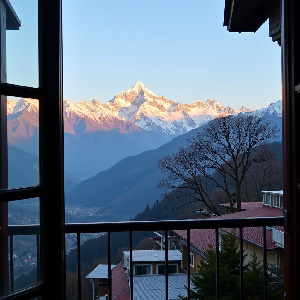 Stunning mountain view from a Gangtok homestay balcony