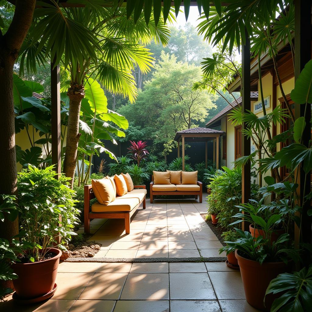 Relaxing in the Garden of a Garden Villa Homestay in Ipoh