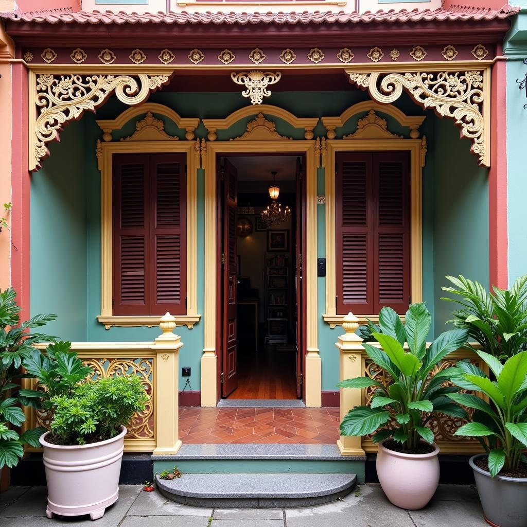 Charming exterior of a typical Georgetown homestay