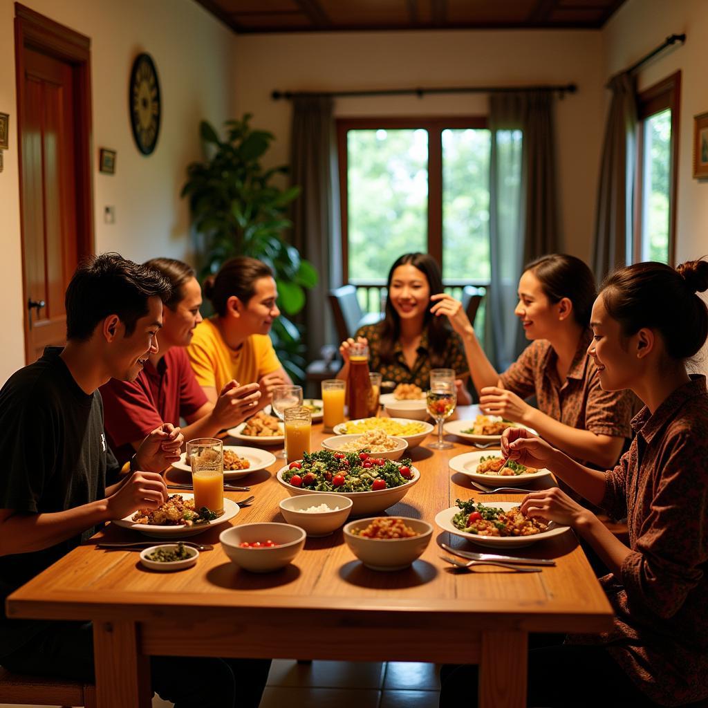 Family Dinner at a Gili Homestay