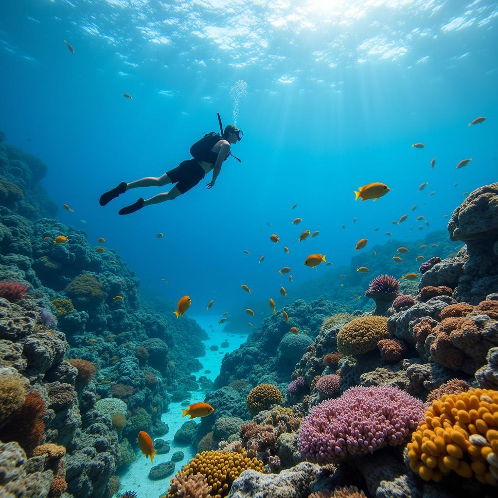 Snorkeling amongst the vibrant coral reefs of Gili Trawangan