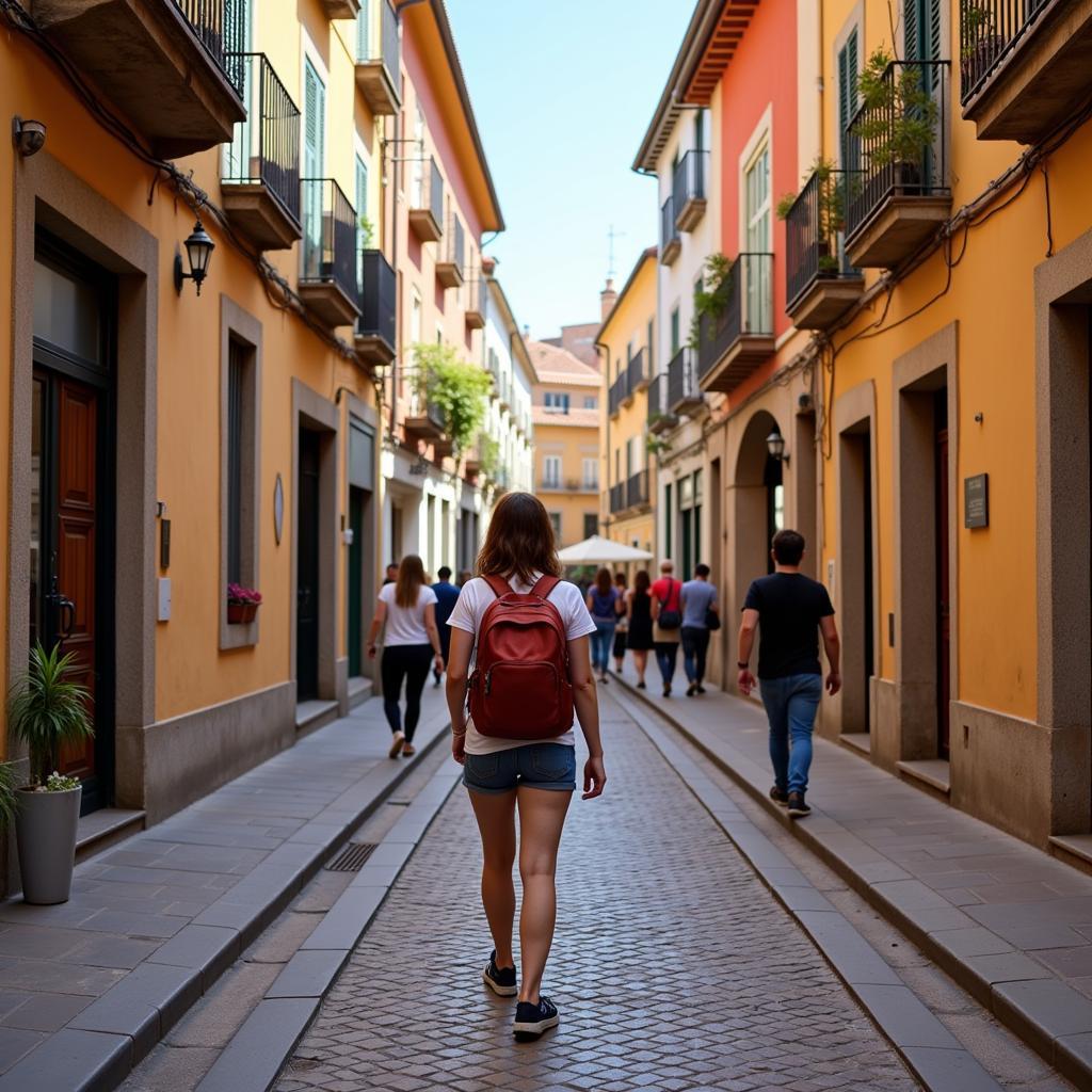 Global Cultural Adventurer Exploring a Spanish City