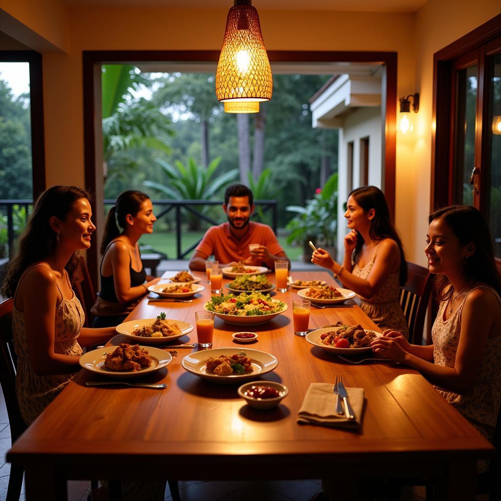 Family Dinner at a Goa Homestay near Calangute