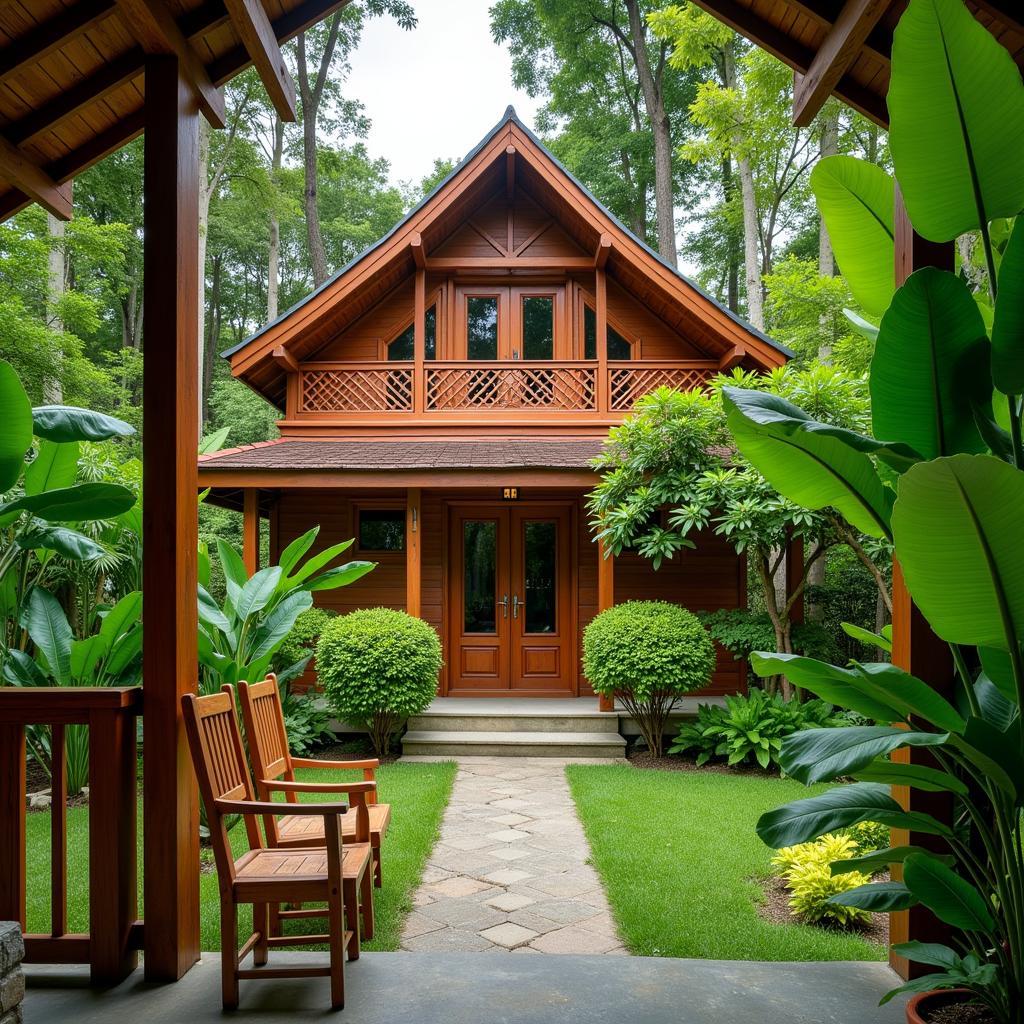 Charming exterior of a traditional Gong Badak homestay