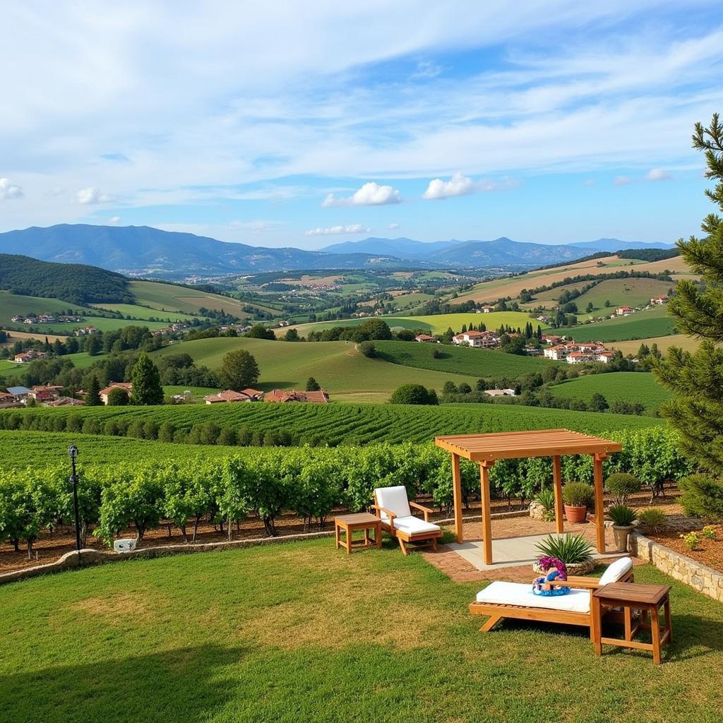 Scenic view of the Spanish countryside from a Hielan House Homestay