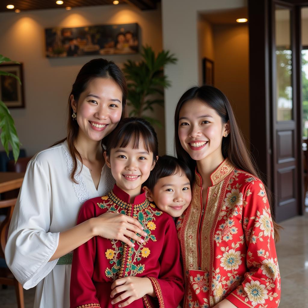 Local family at Hoi An Homestay Orchid Garden