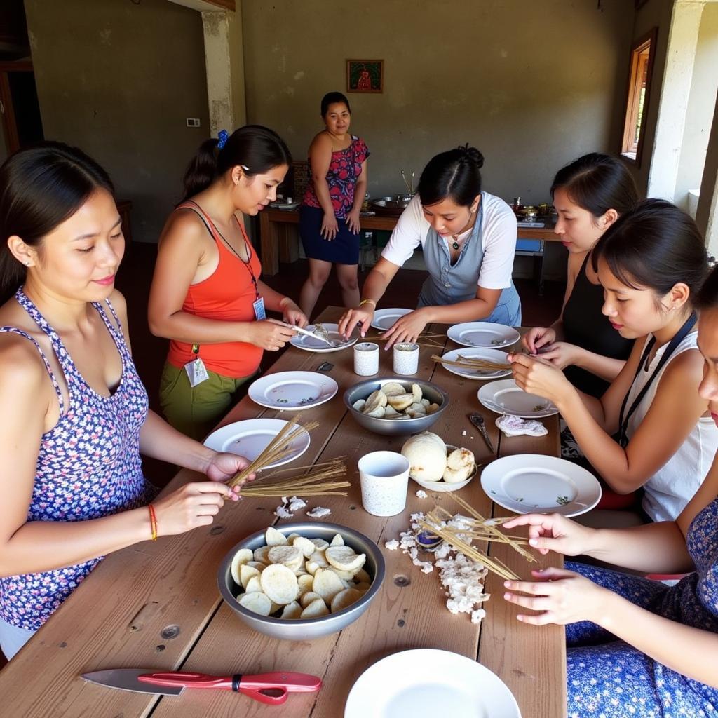 Guests participating in activities at a homestay in Alai, Melaka