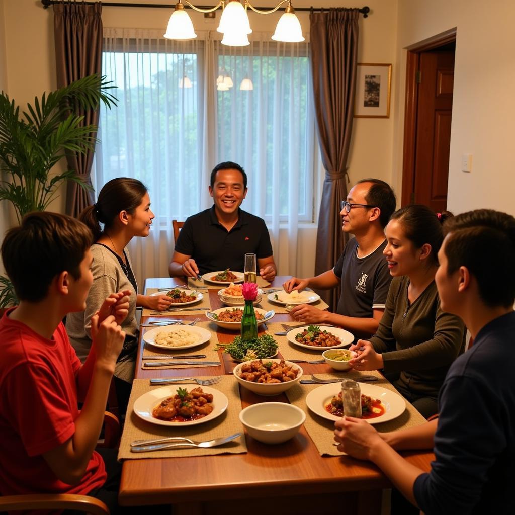 Family dinner at a homestay in Ampang Ipoh