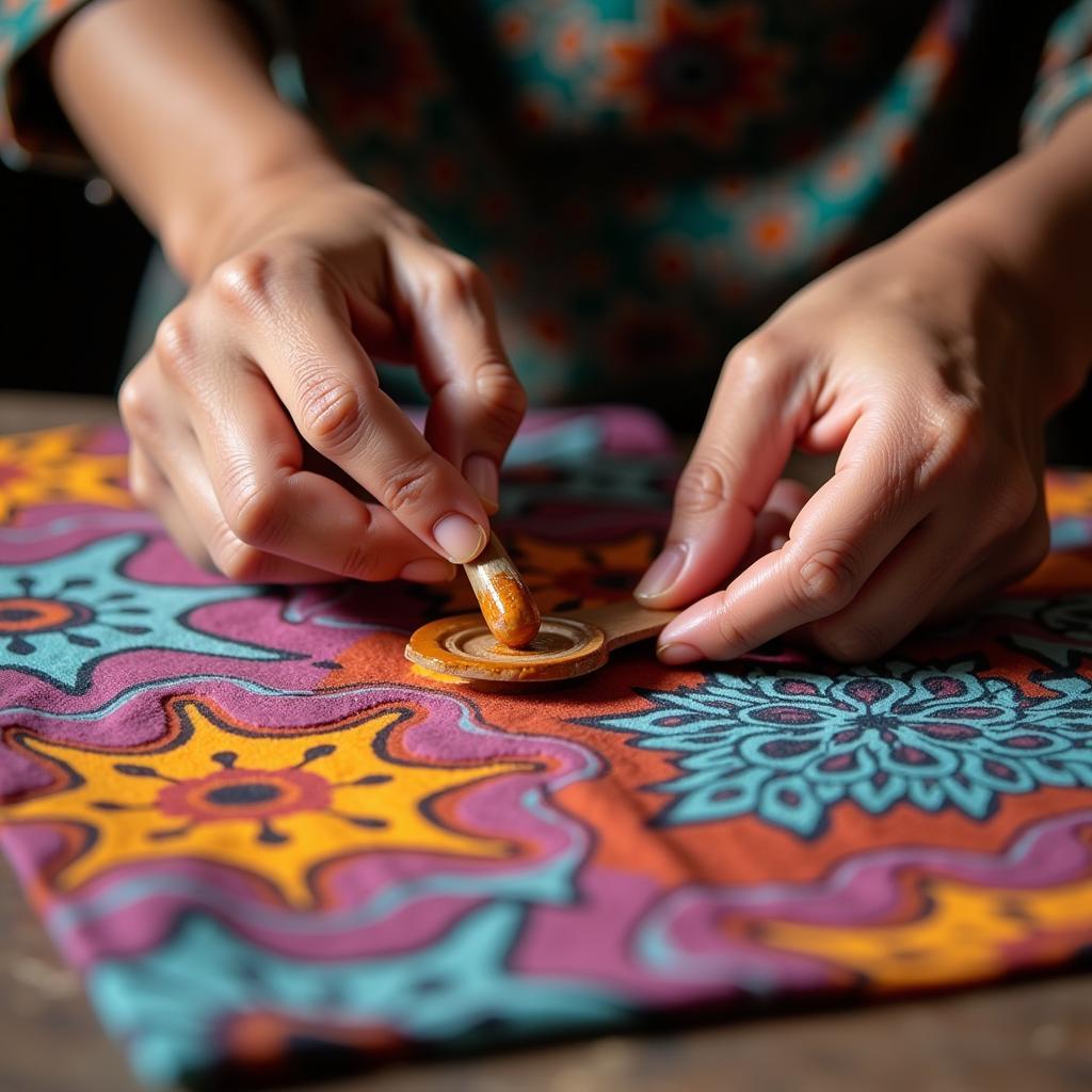 Learning the art of batik making in a Rawang homestay