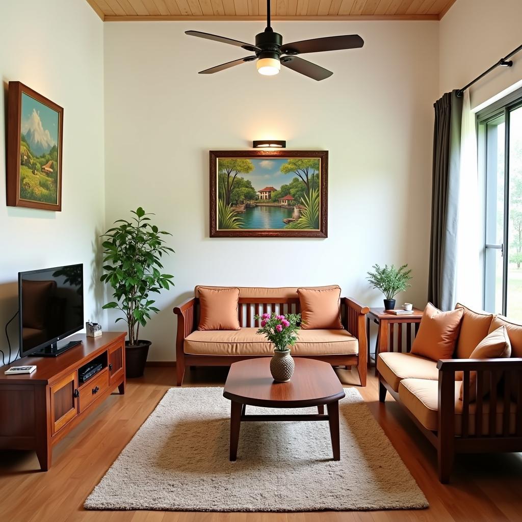 Cozy living room in a budget homestay in Kuala Terengganu