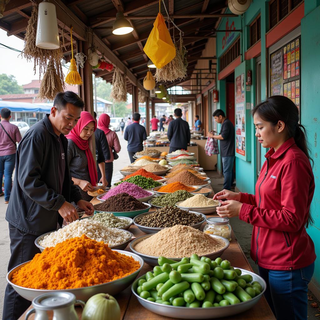 Exploring the vibrant local market near a Batu Pahat homestay