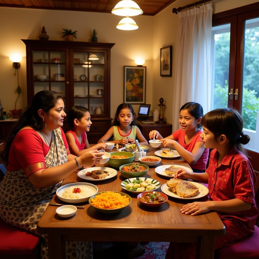 Family Meal at a Homestay in Coonoor