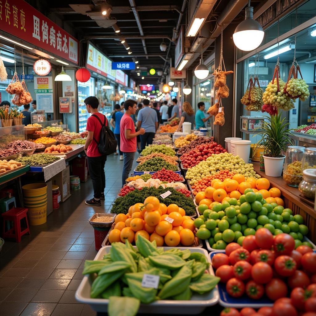 Visiting a local market near a homestay di Orchard Singapore