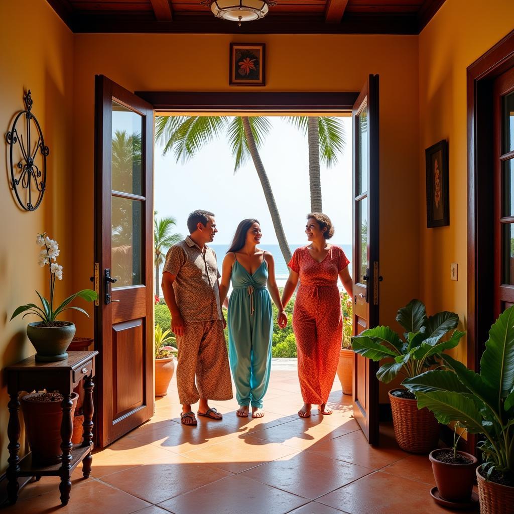 Goan Family Welcoming Guests in their Homestay near Candolim Beach