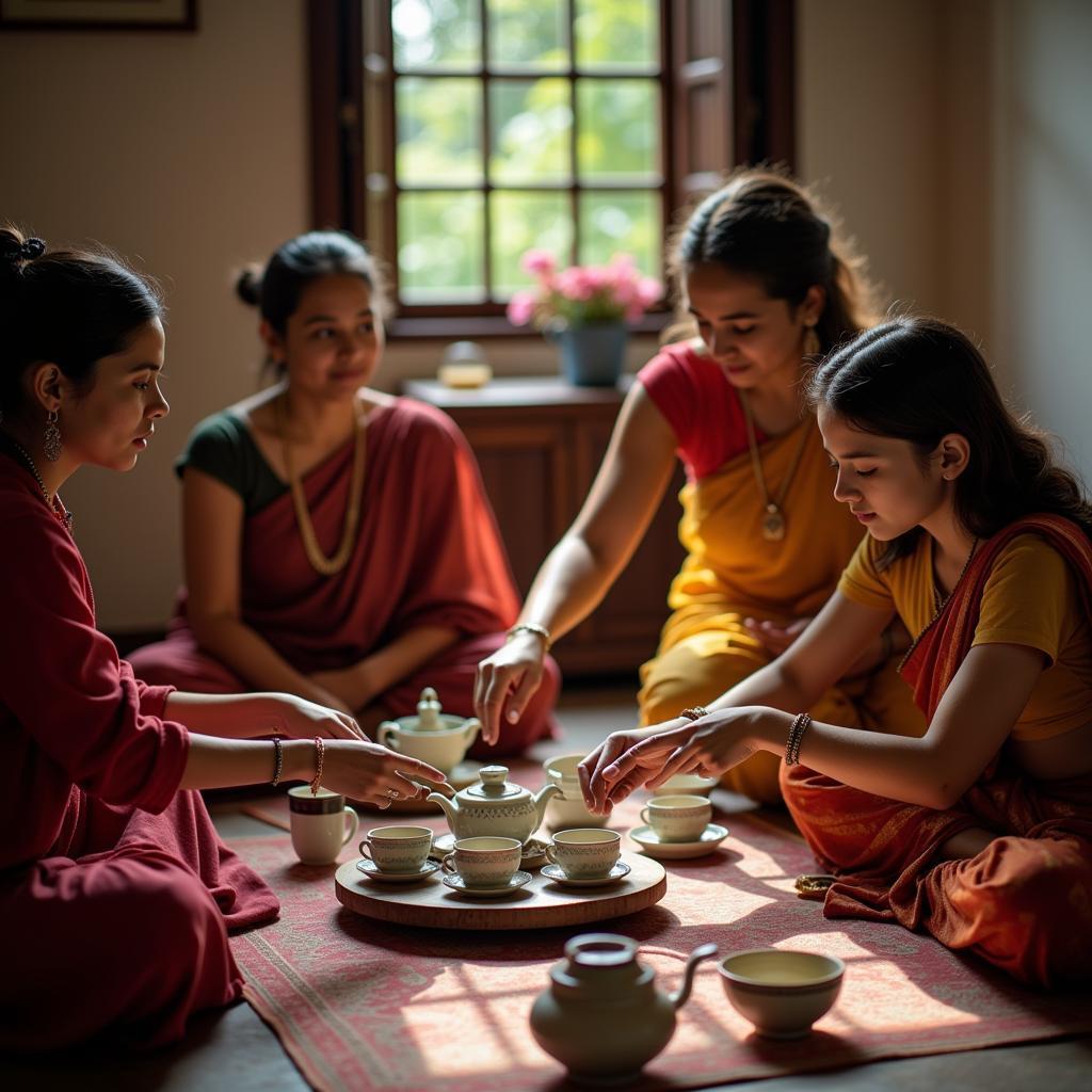 Participating in a traditional tea ceremony