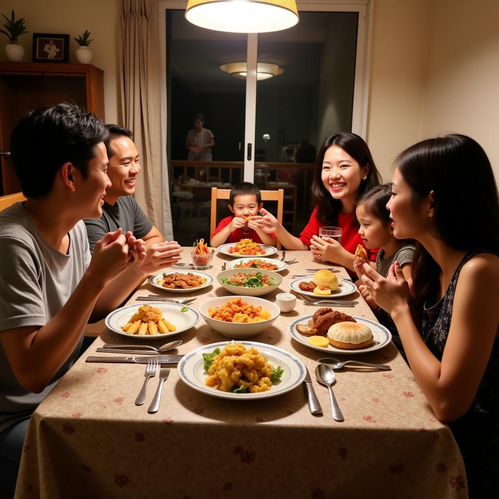 Family Dinner at a JB Town Homestay