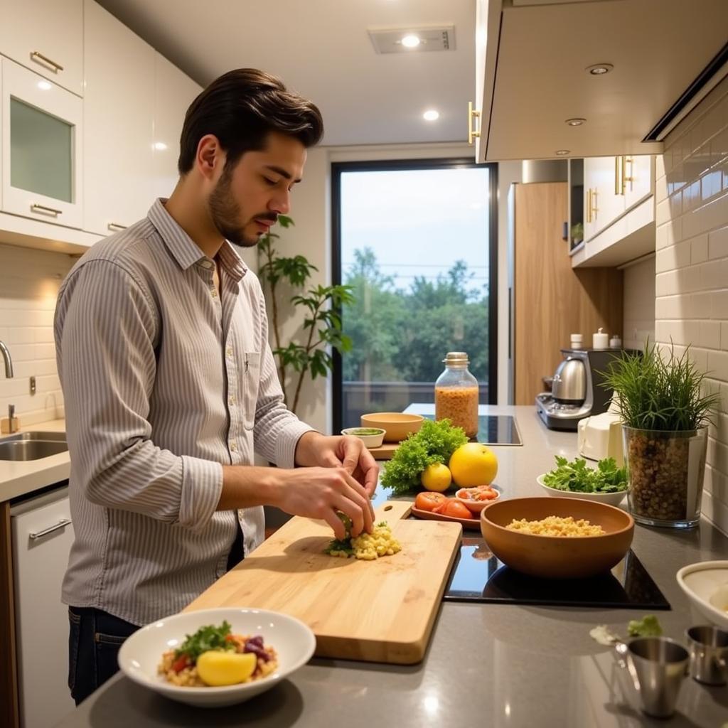 Cooking in a Bangalore Homestay Kitchen