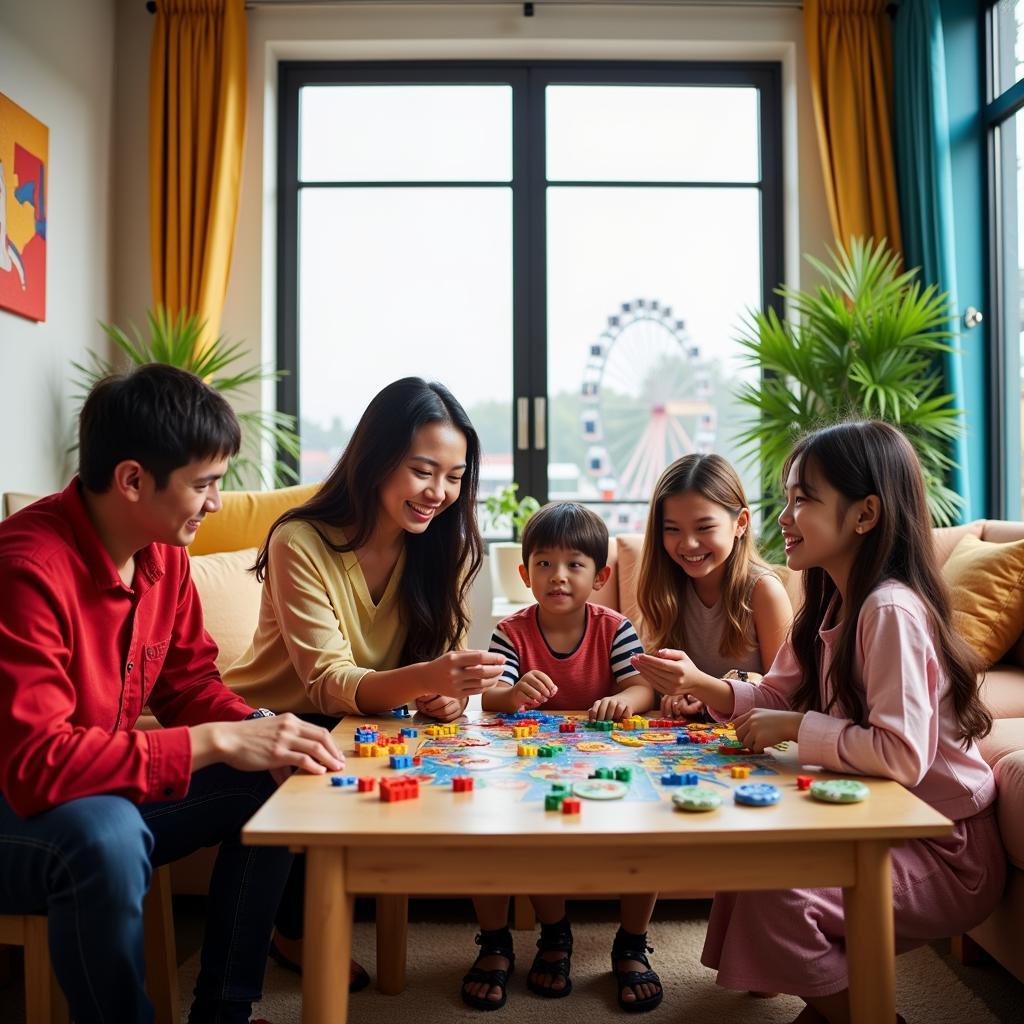 Family enjoying their homestay near Legoland Johor Bahru