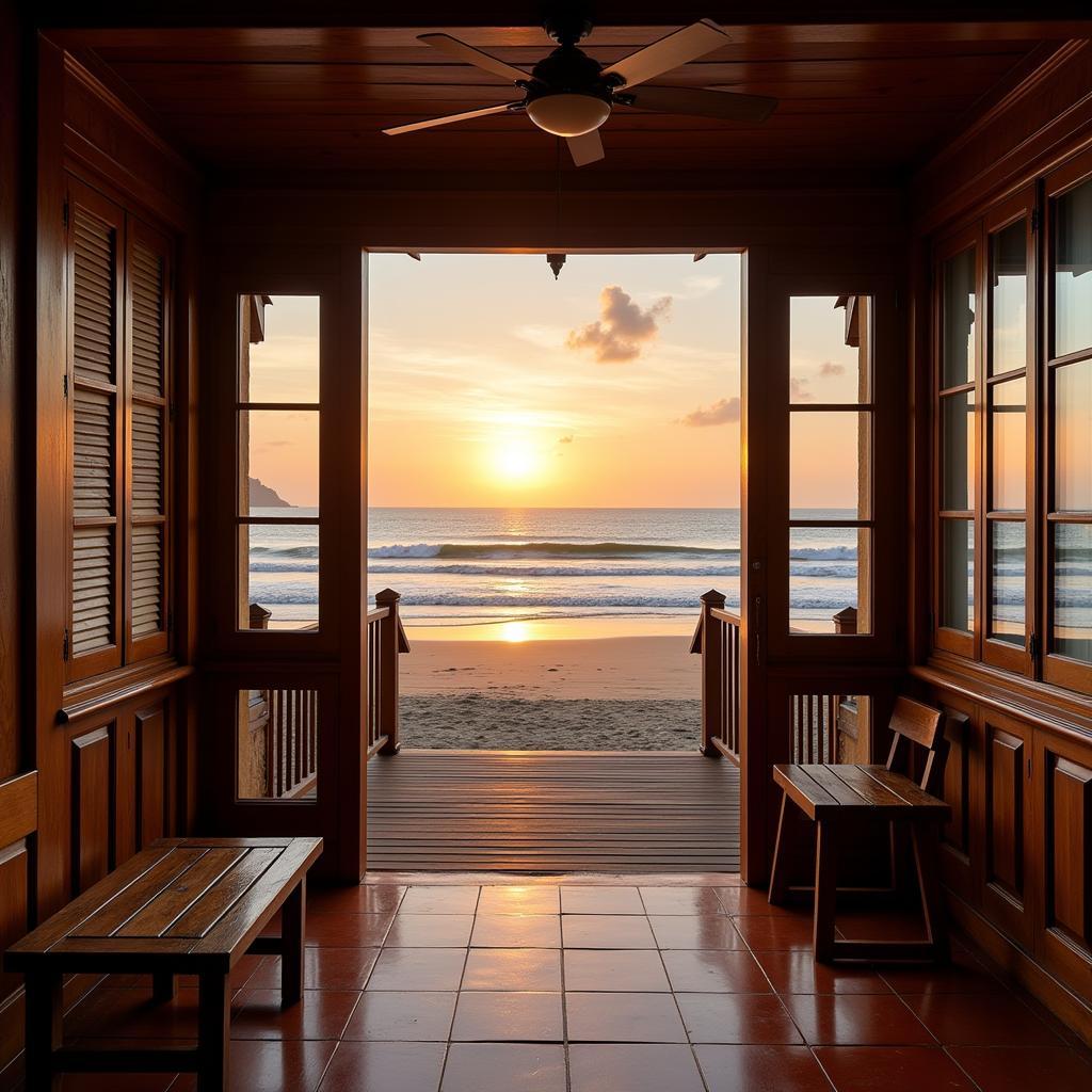 Homestay with a view of the sunrise over Melaka beach