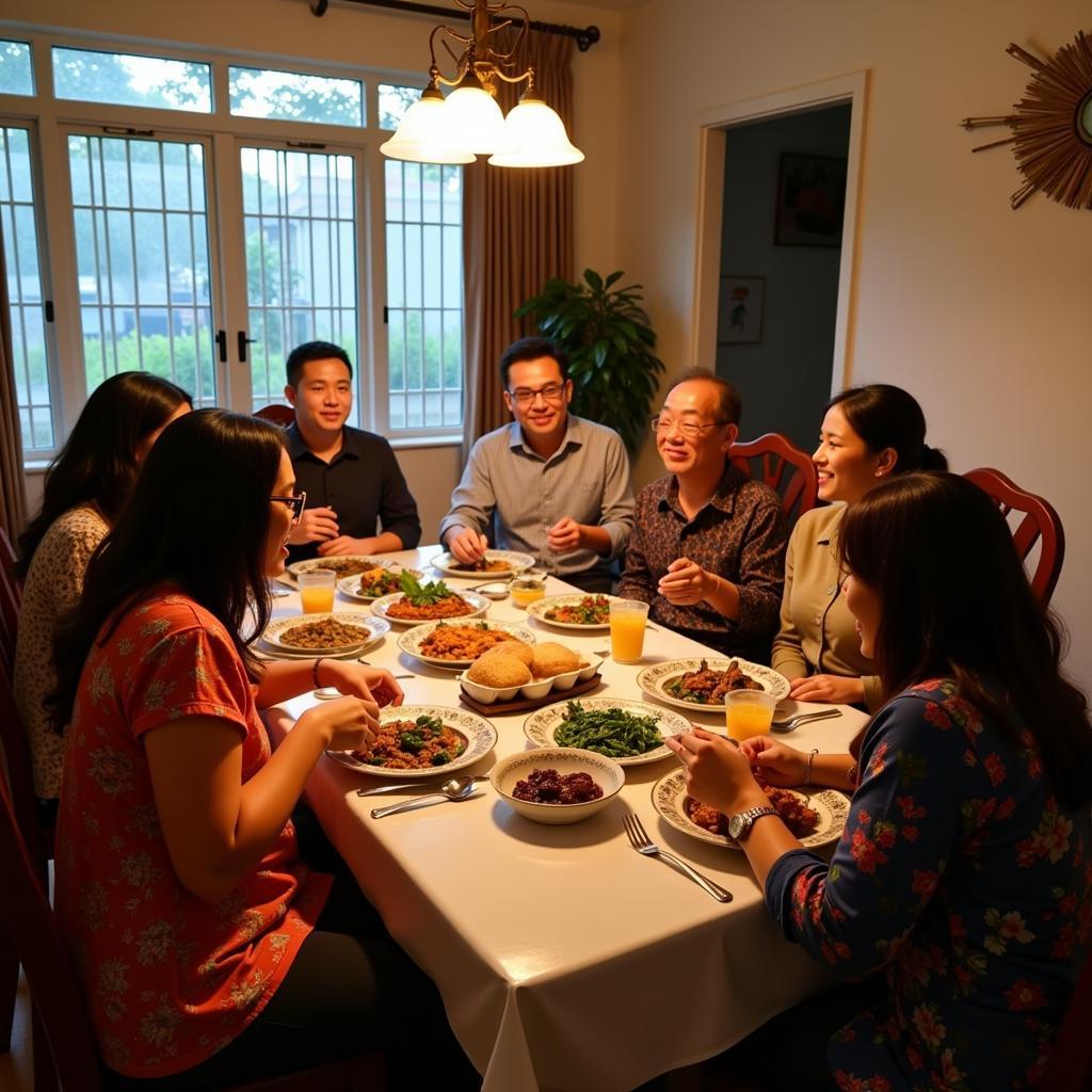 Family Dinner in Melaka Homestay