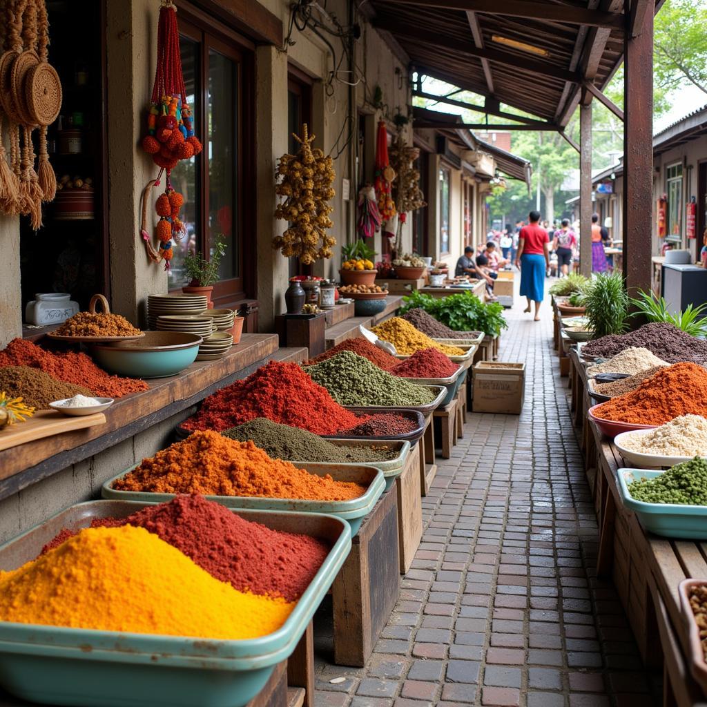 Exploring a local market near a Meru Perdana homestay