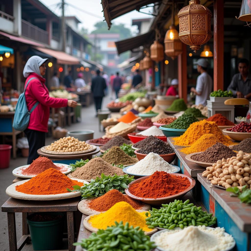 Rasah Jaya bustling market scene