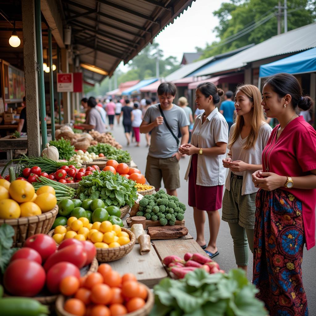 Visiting the local market with homestay hosts in Tawau