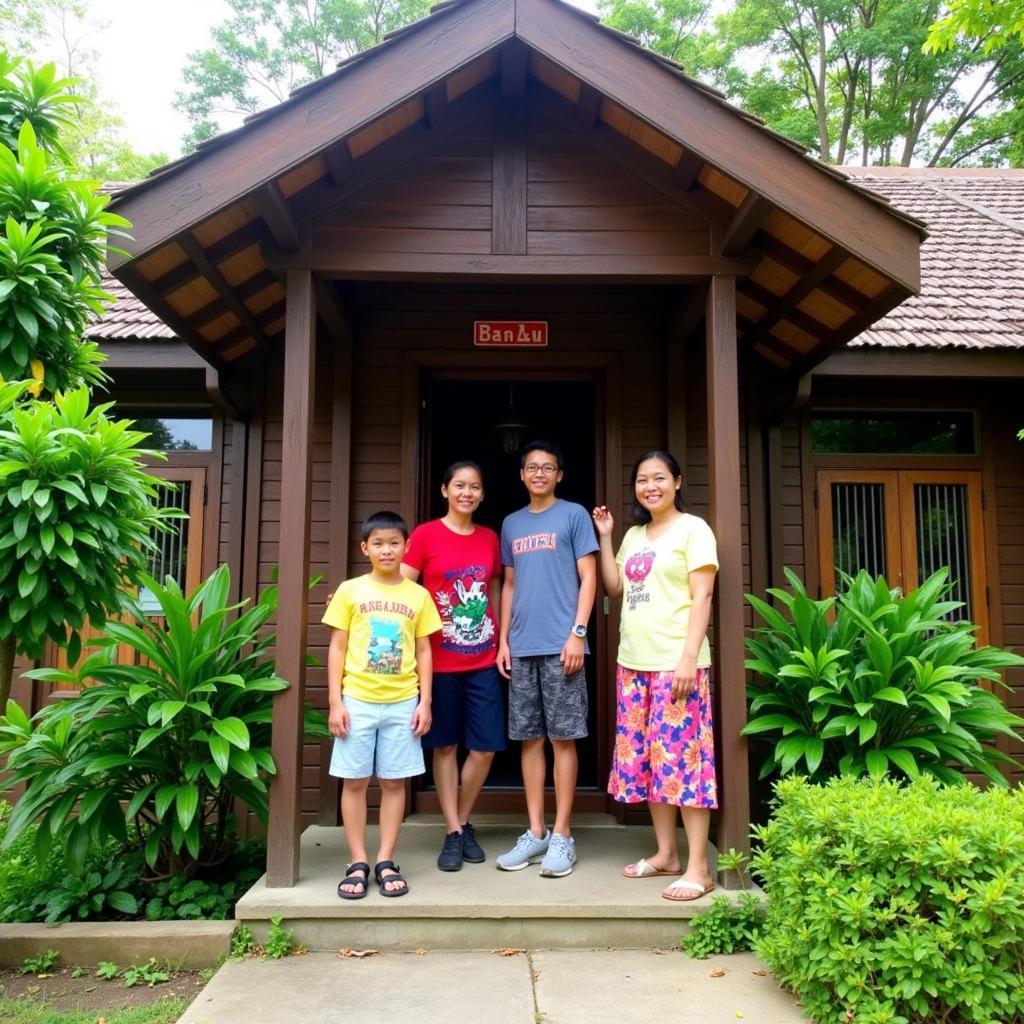 A warm Malaysian family welcomes guests to their traditional homestay in Tawau, Sabah, Malaysia.