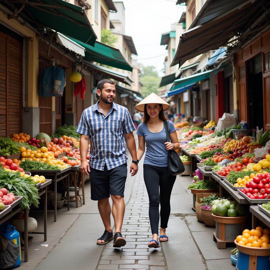 Visiting a local market with a homestay host in TPHCM